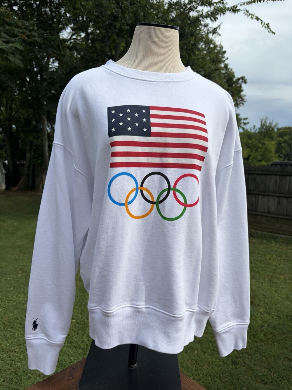 Polo Ralph Lauren Olympic Team USA Sweater Crewneck White Size XL Preppy